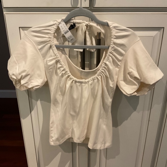 J. Crew new cotton/elastin cream top New - Picture 4 of 4